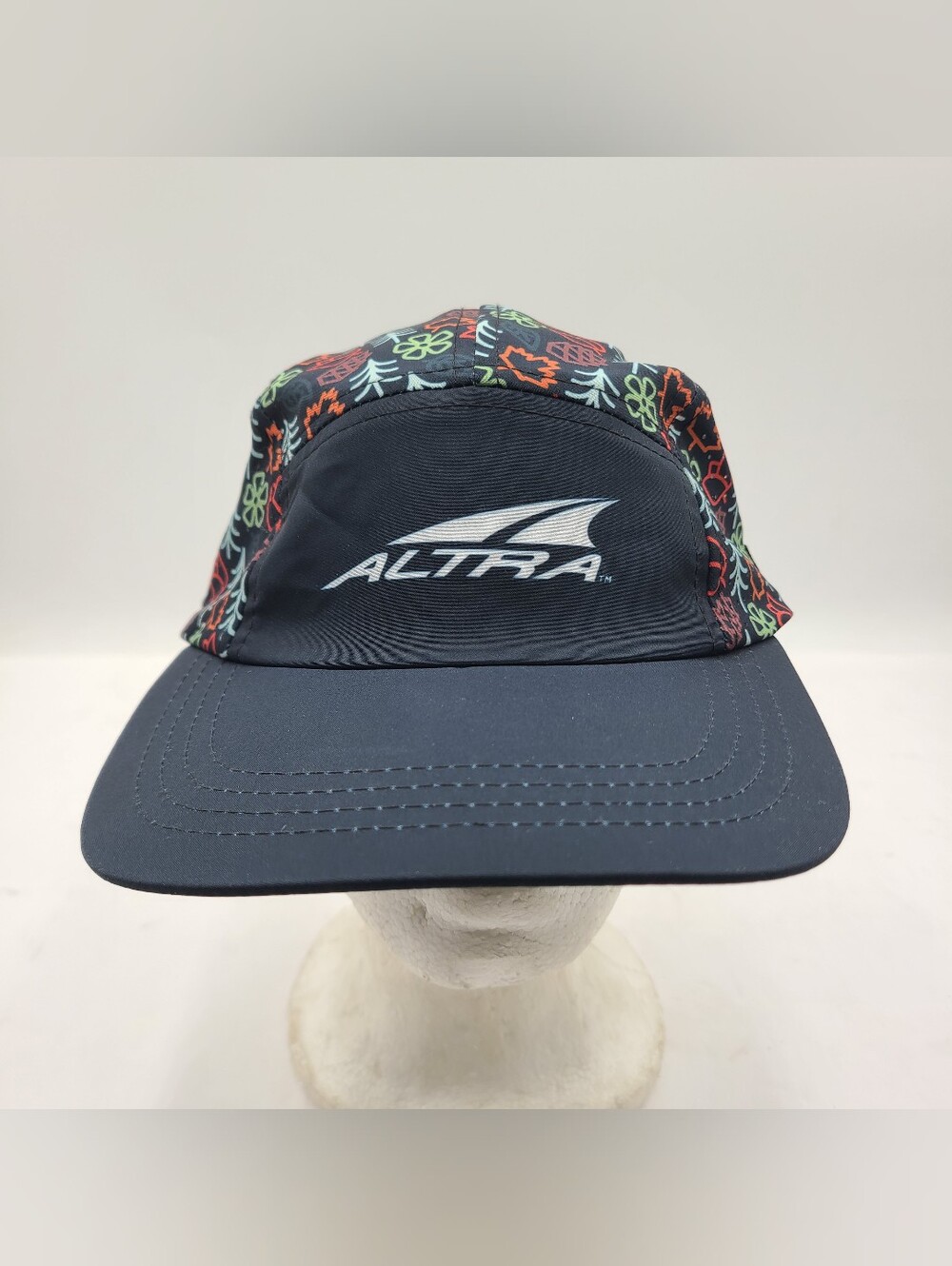 B55 Altra 5 Panel Running Hat Adult Strapback Red Mesh BOCO Gear Hiking Rare